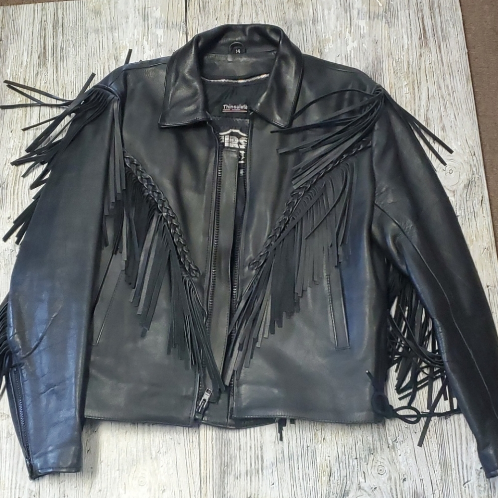 Genuine Leather Fringe Jacket
